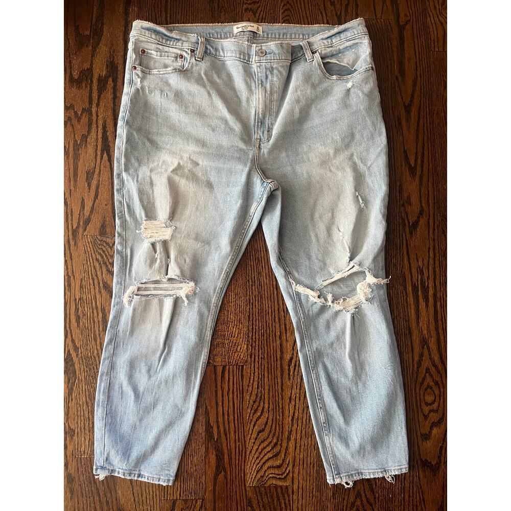 Abercrombie & Fitch The Skinny Hight Rise Jeans Women 35 Curve Love Light Wash